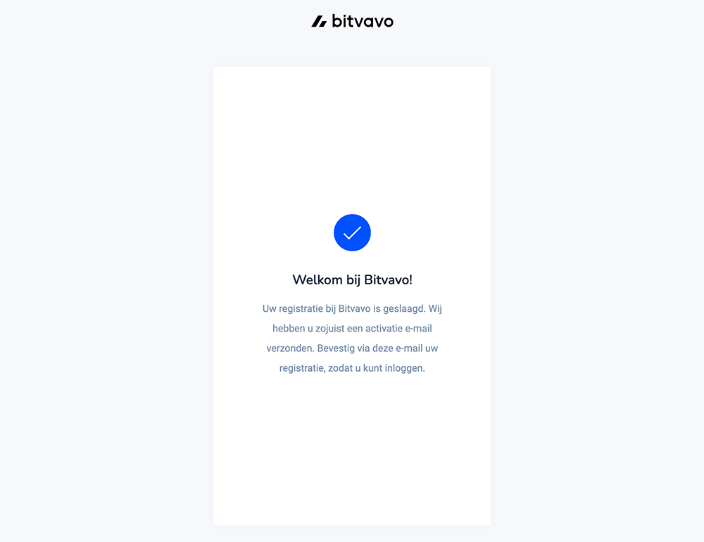 Bitvavo e-mailadres bevestigen