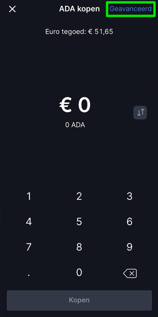 Bitvavo app geavanceerd benaderen