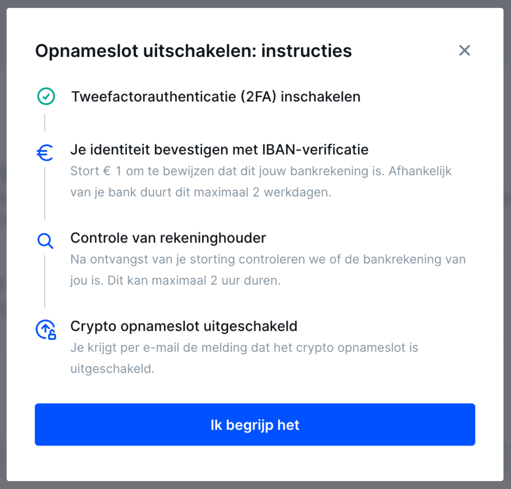 Crypto opnameslot uitschakelen instructies