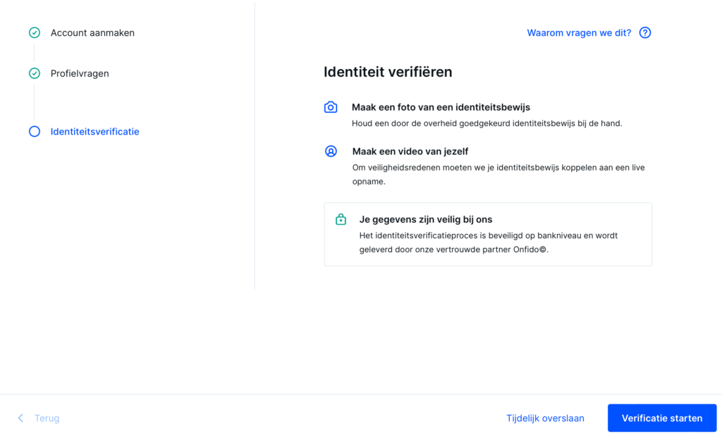 Bitvavo identiteit verifiëren