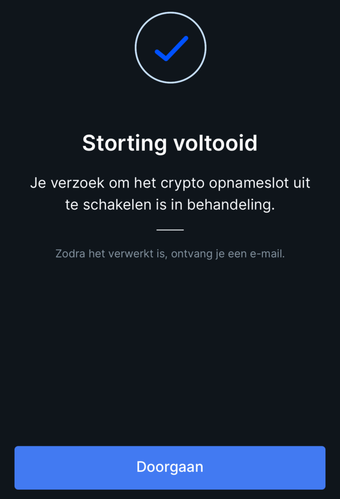 crypto opnameslot uitschakelen in behandeling bij bitvavo