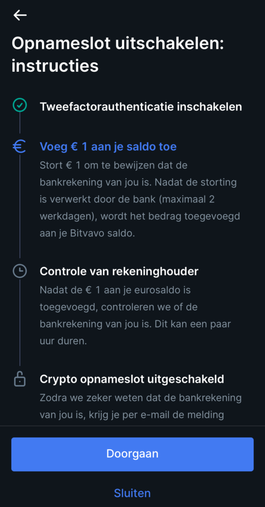 informatie over het uitschakelen van het crypto opnameslot